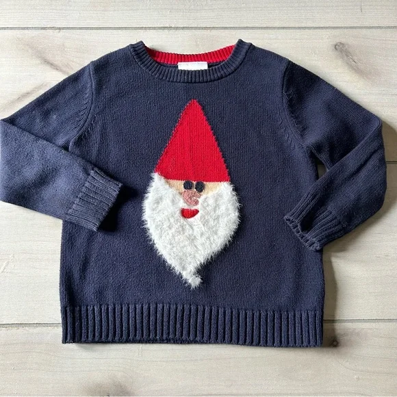 Hanna Andersson Navy Gnome Sweet Gnome Holiday Christmas Sweater - Picture 1 of 3